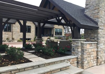 Beautiful shelter features a built-in garden area.