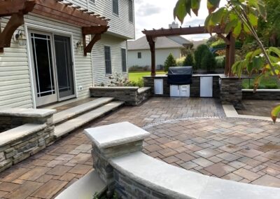Outdoor grill is just steps away from this Wadsworth home. Note the intricate flooring design.